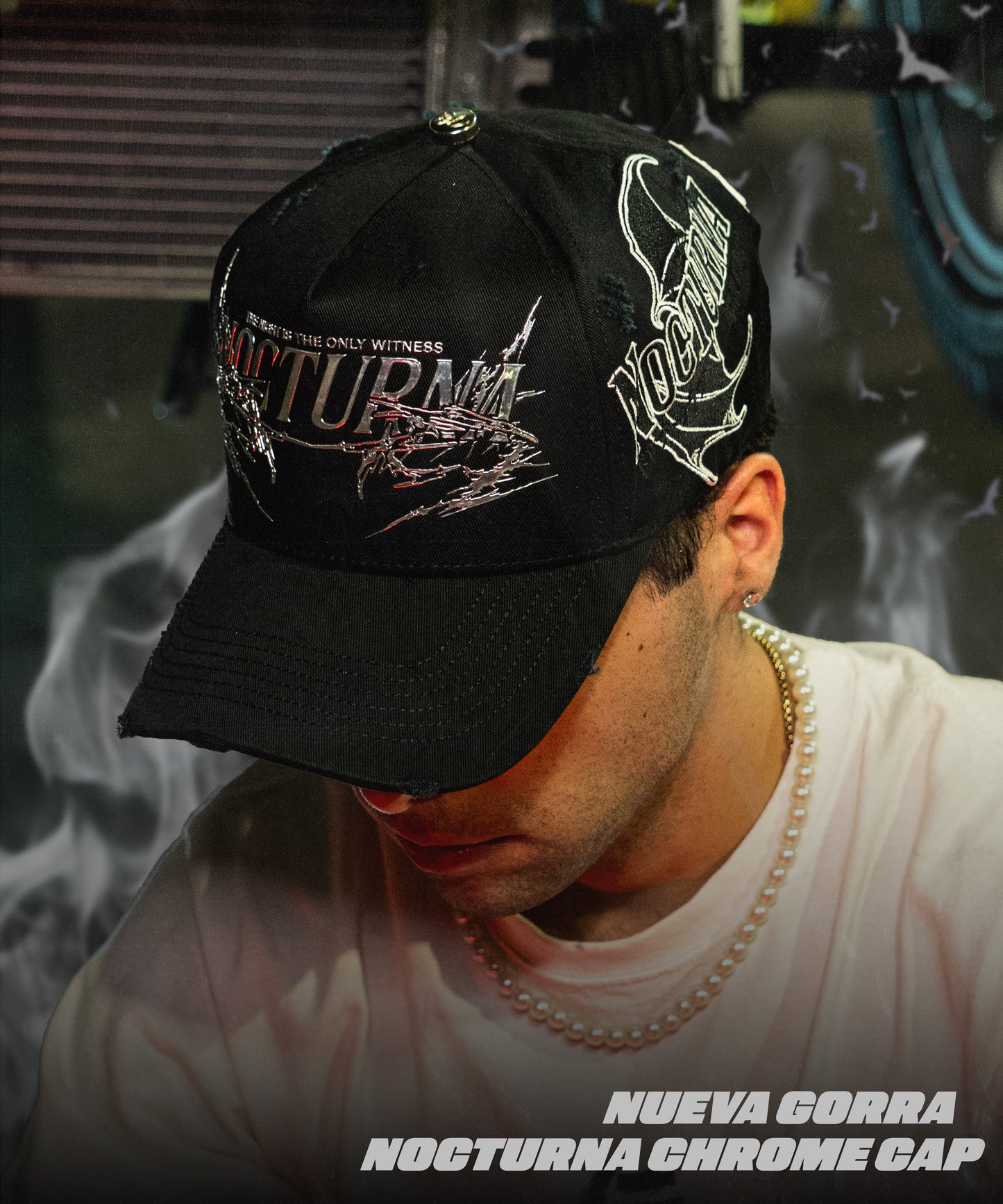 NOCTURNA CHROME CAP 🦇⚫